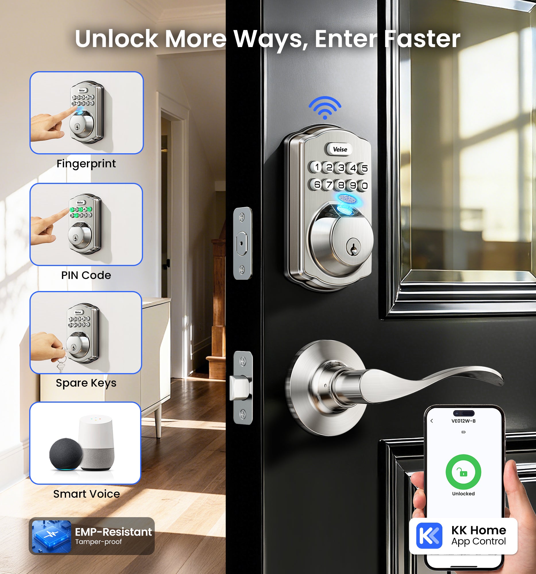 Veise VE012W-B Wi-Fi Smart Fingerprint Smart Lock