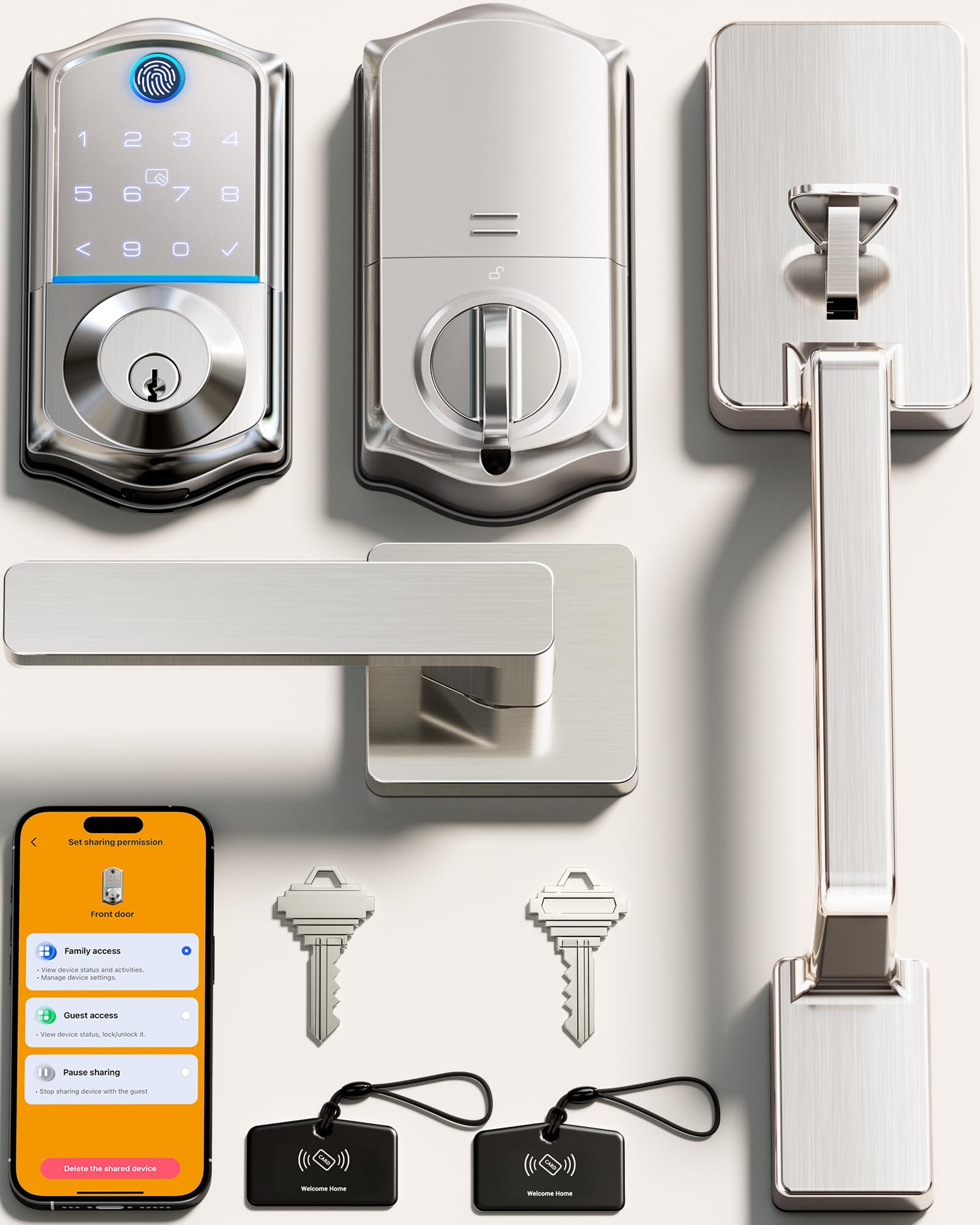 Veise VE017-D Fingerprint Smart Front Door Lock Set