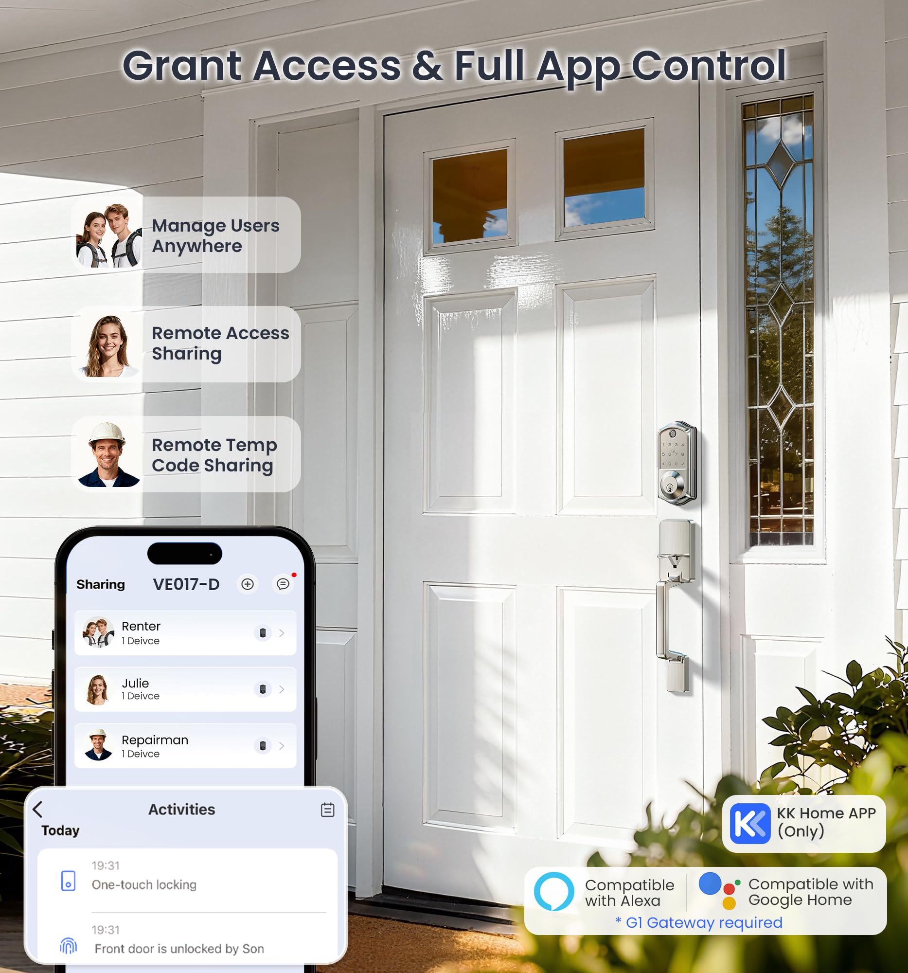Veise VE017-D Fingerprint Smart Front Door Lock Set