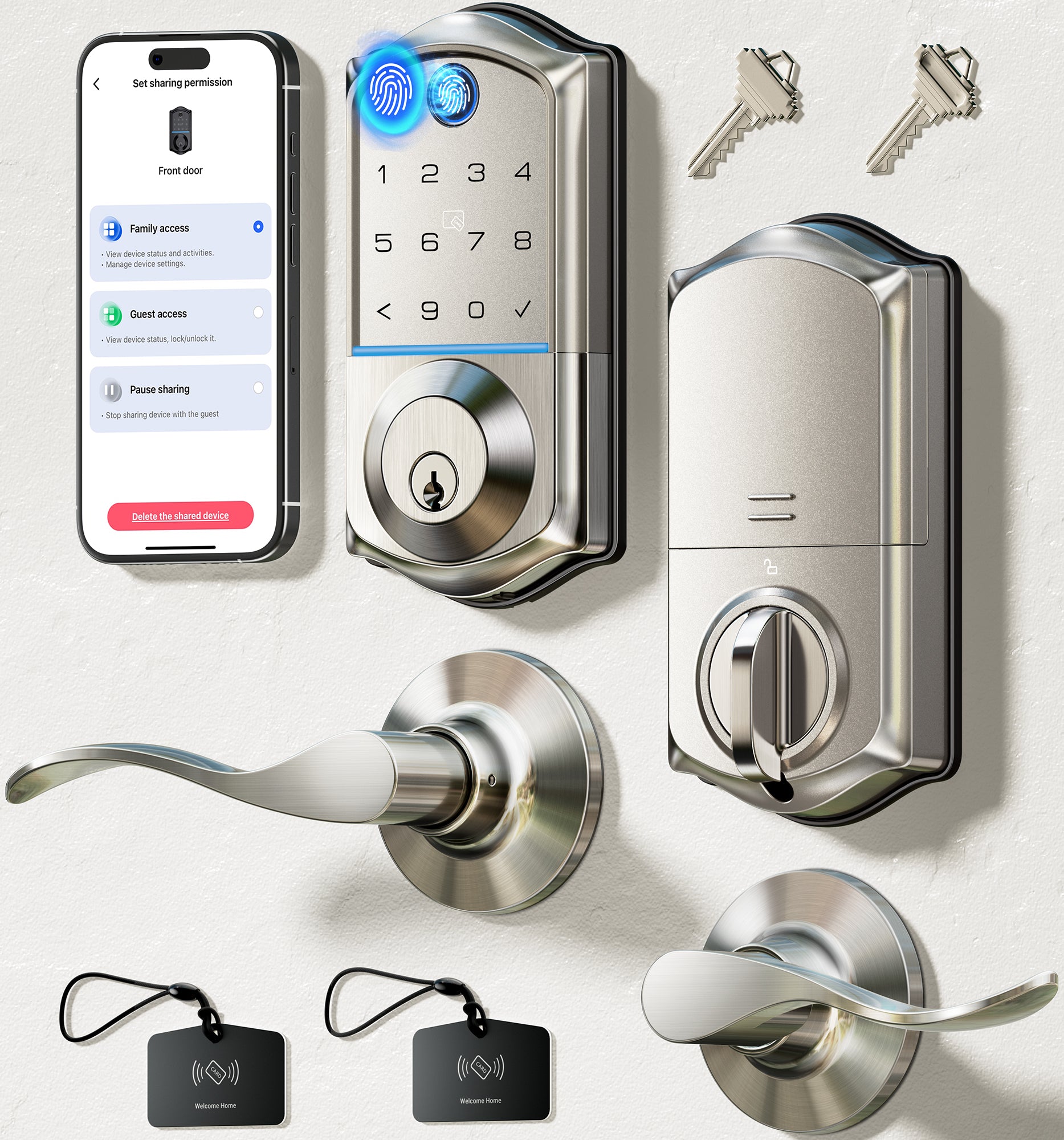 Veise VE017-L Fingerprint Smart Lock with Levers