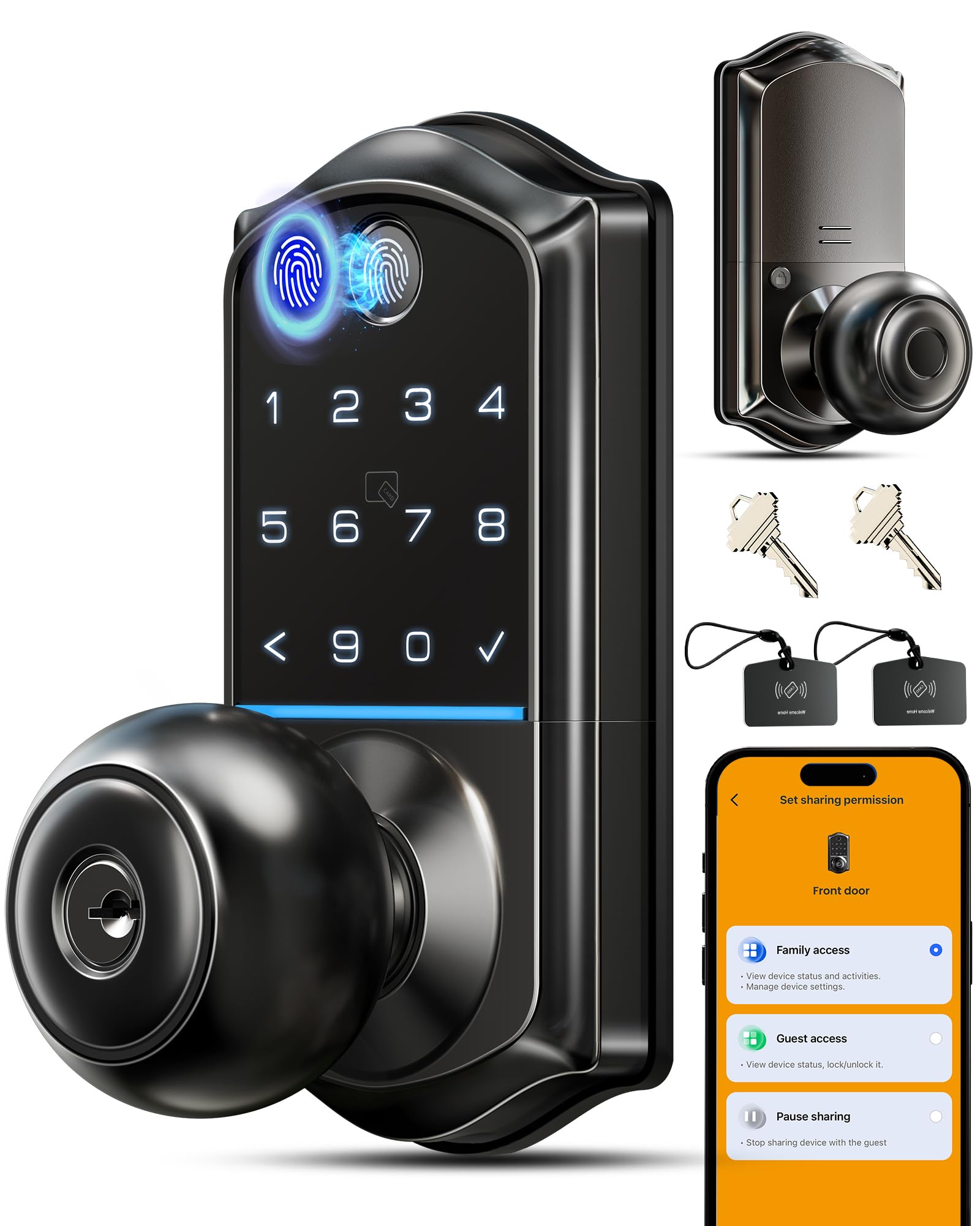 Veise VE018 Fingerprint Smart Lock with Knob