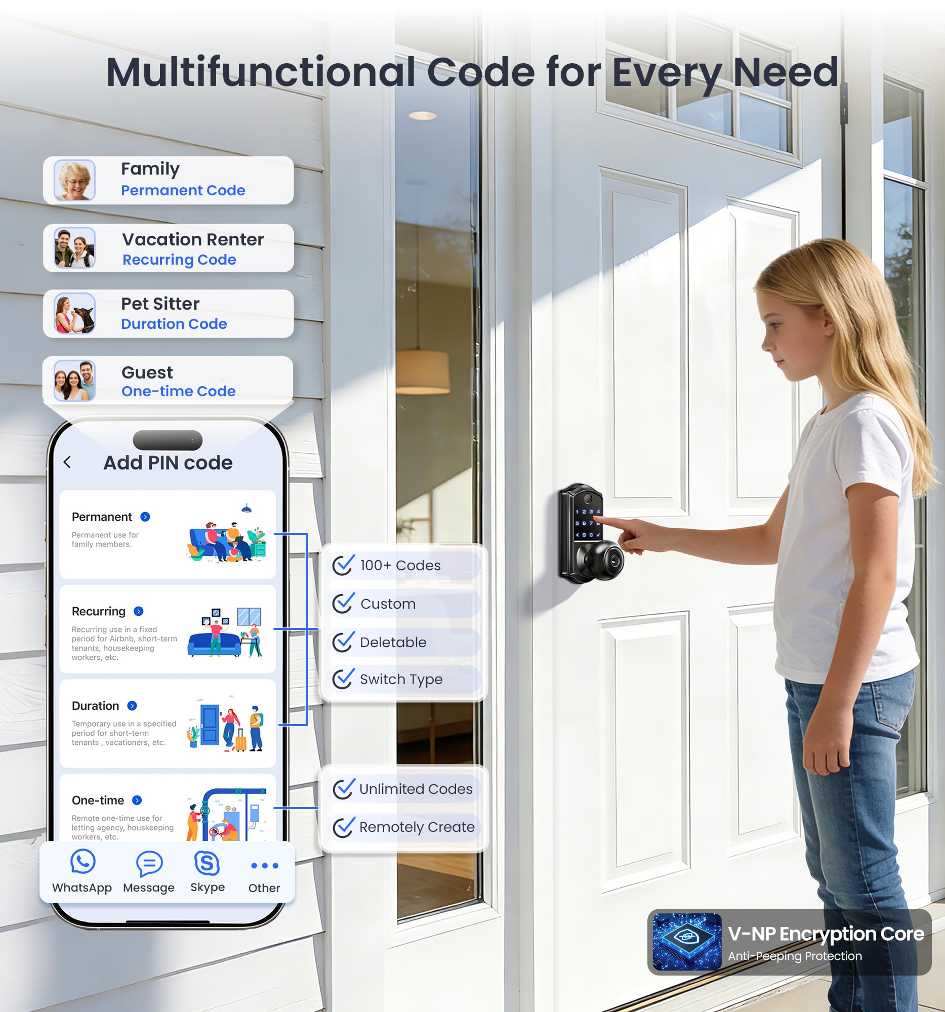 Veise VE018 Fingerprint Smart Lock with Knob