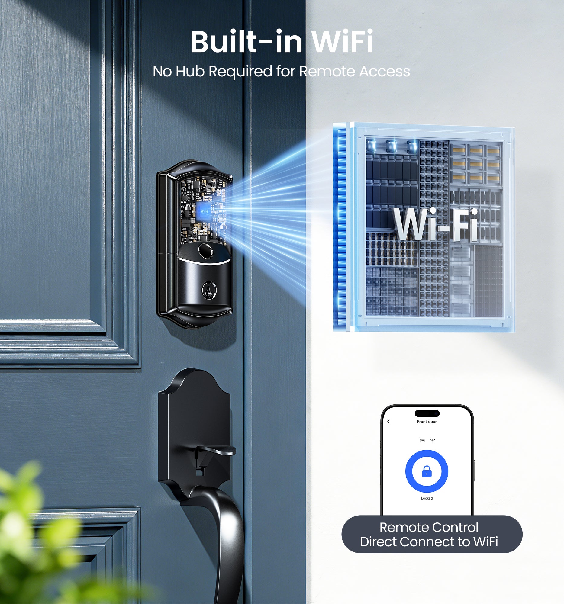 Veise VE027 Built-in Wi-Fi Fingerprint Smart Door Lock