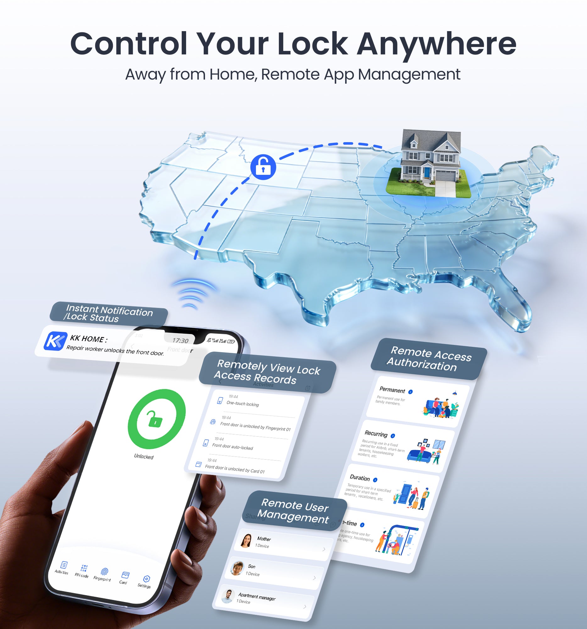 Veise VE027 Built-in Wi-Fi Fingerprint Smart Door Lock