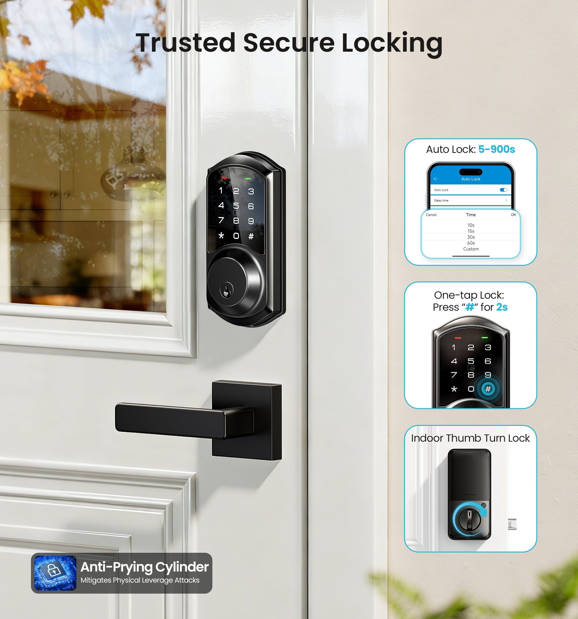 Veise VE06-L Keypad Smart Lock with Levers