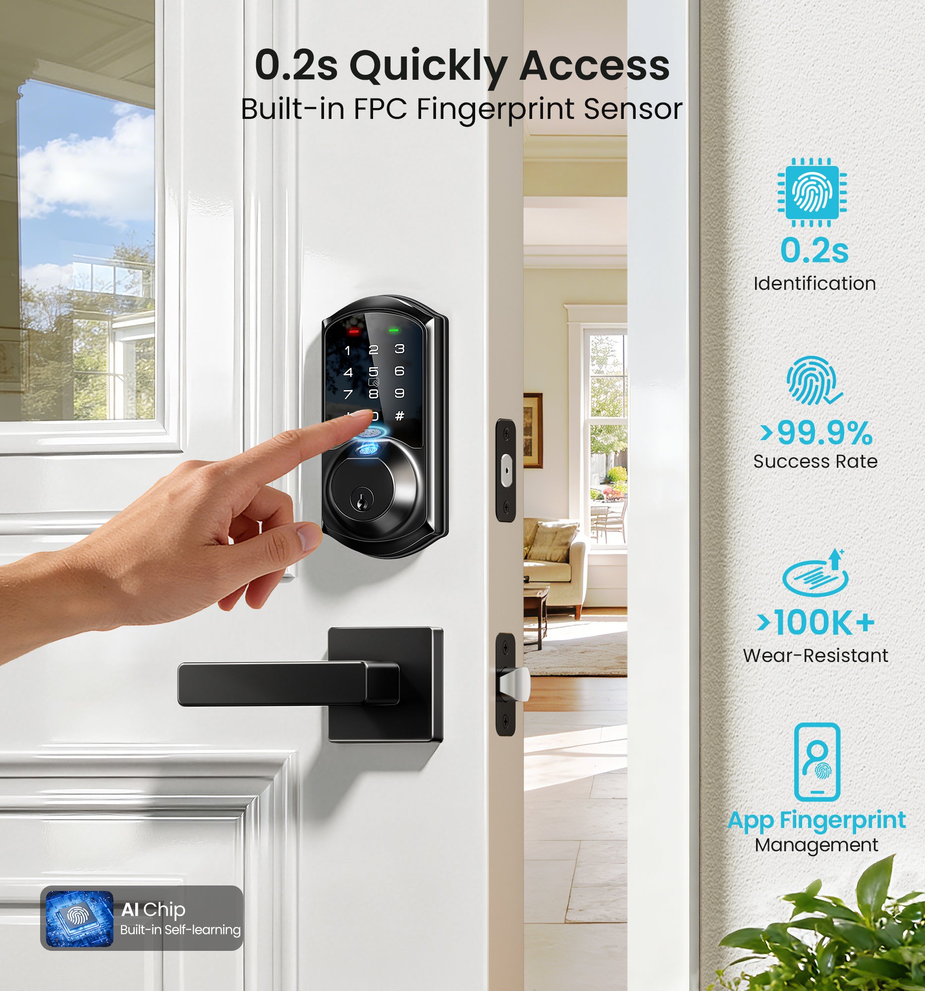 Veise VE07-L Fingerprint Smart Lock with Levers
