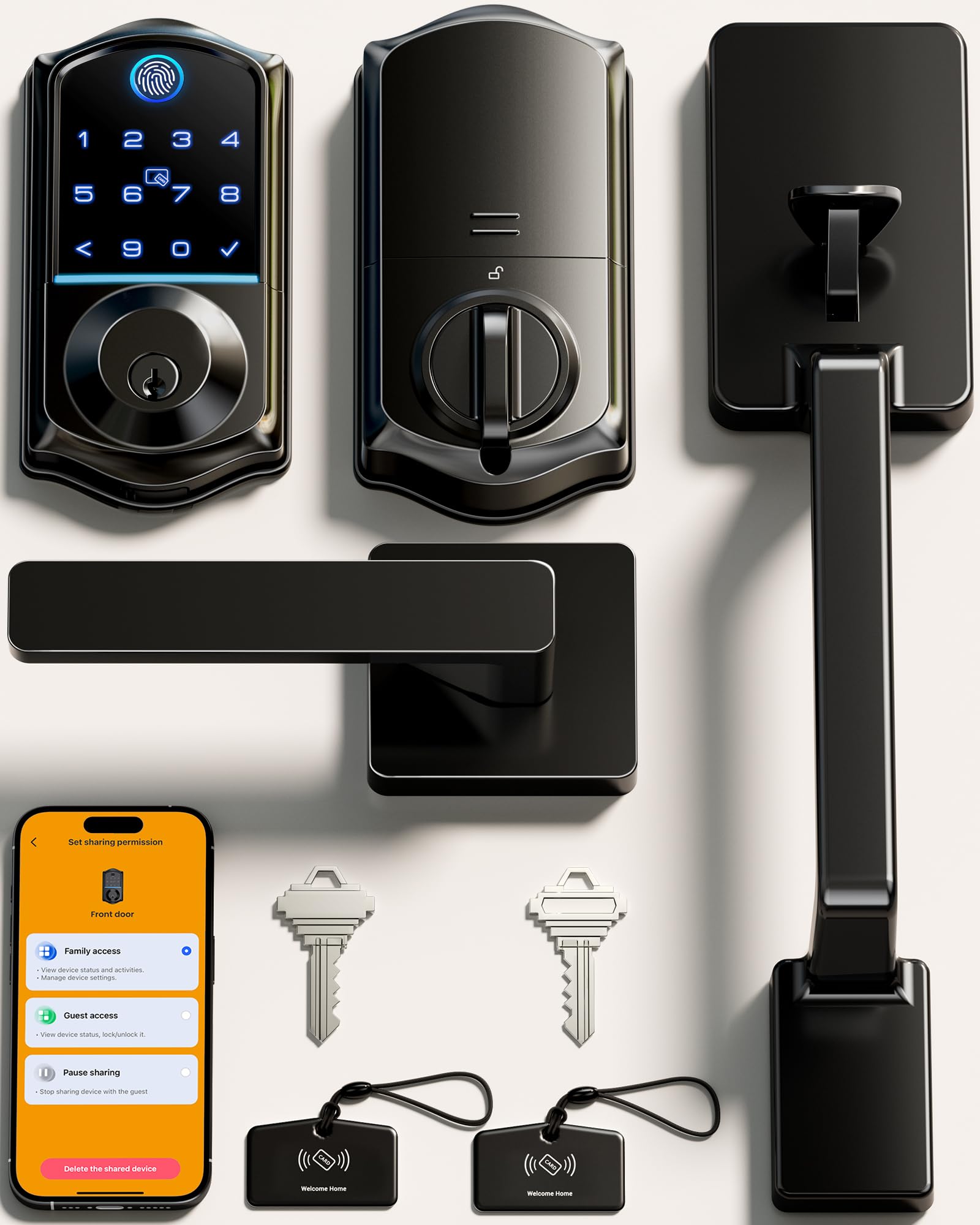 Veise VE017-D Fingerprint Smart Front Door Lock Set
