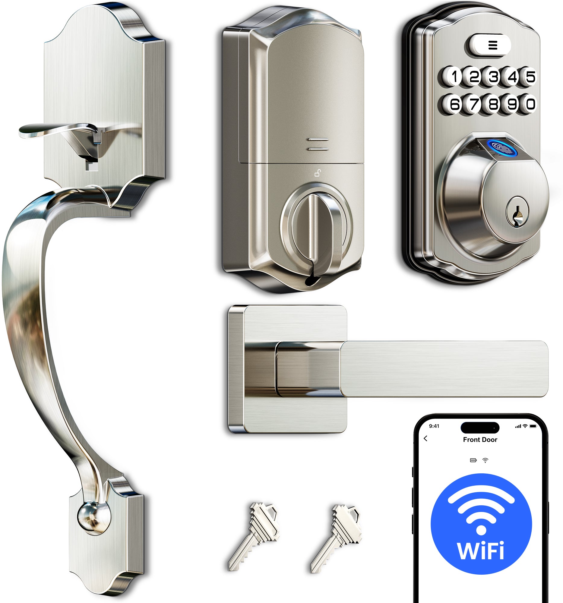 Veise VE012W-H Wi-Fi Fingerprint Smart Door Lock with Handleset