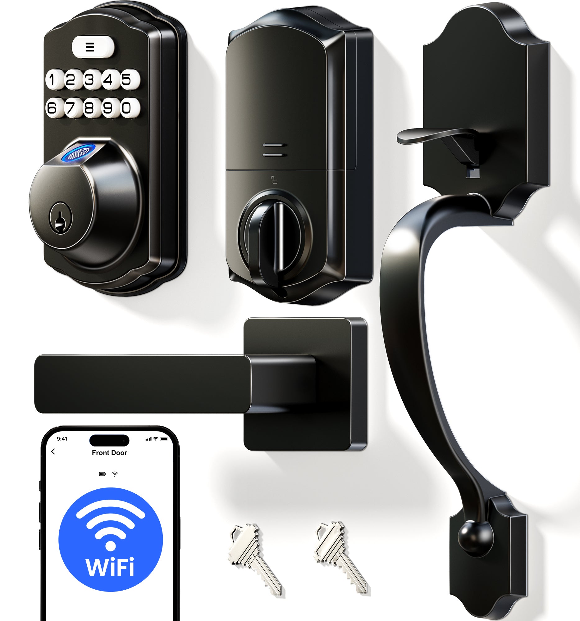 Veise VE012W-H Wi-Fi Fingerprint Smart Door Lock with Handleset