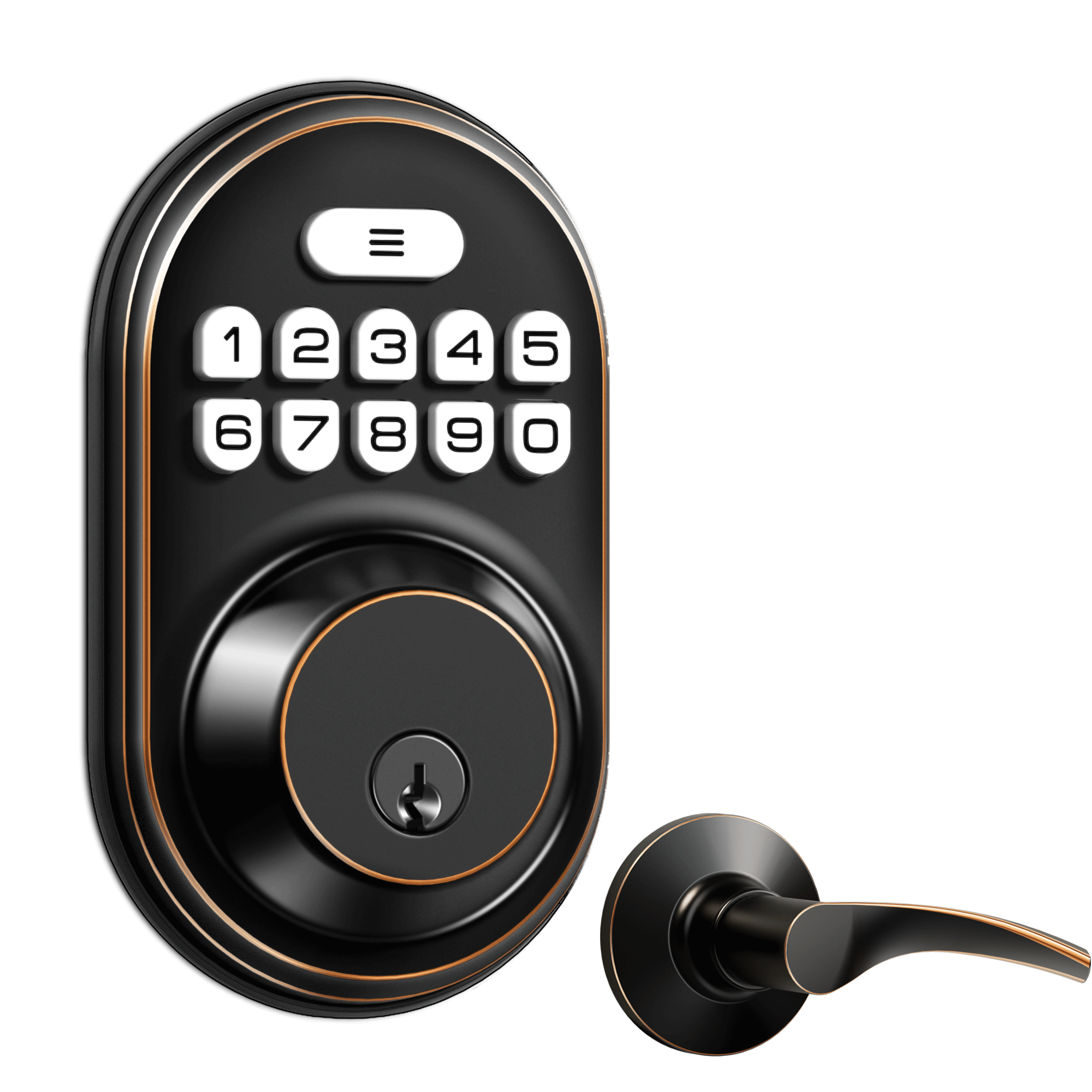 Veise RZ-C Keyless Entry Door Lock with 2 Lever Handles