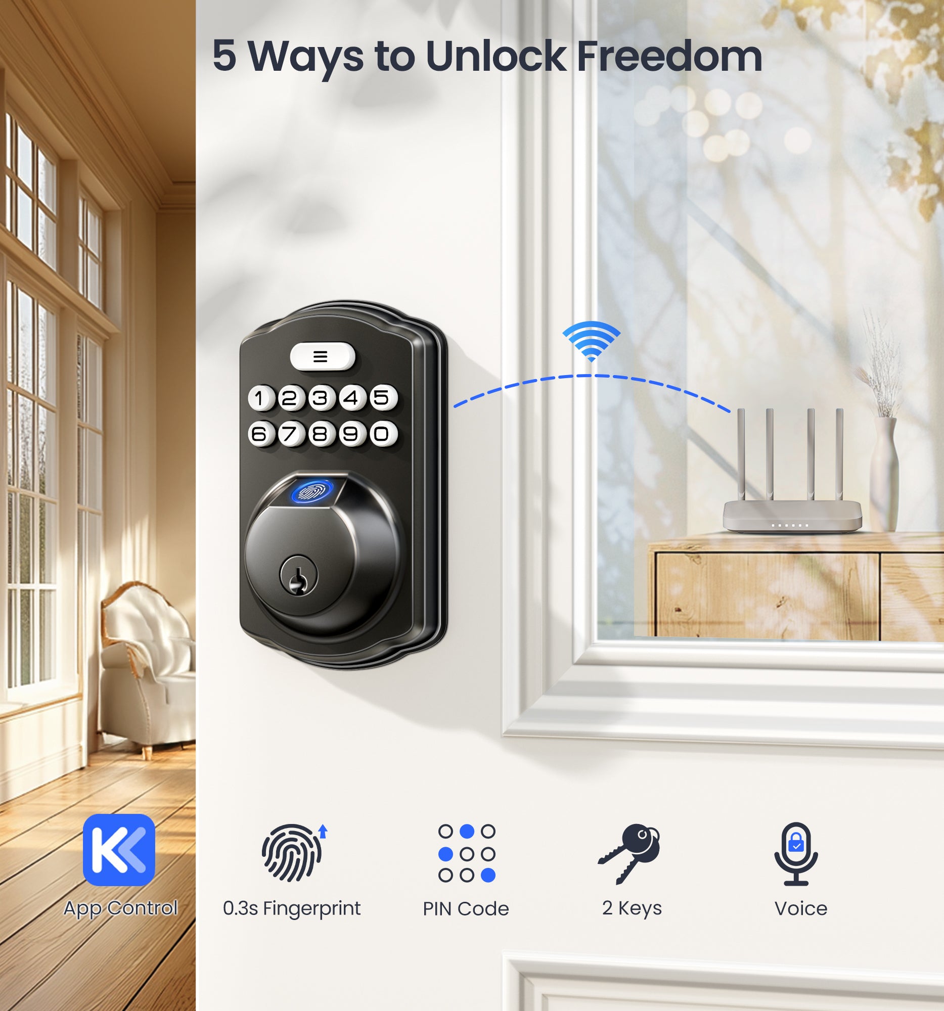 Veise VE012W Built-in WiFi Fingerprint Smart Lock
