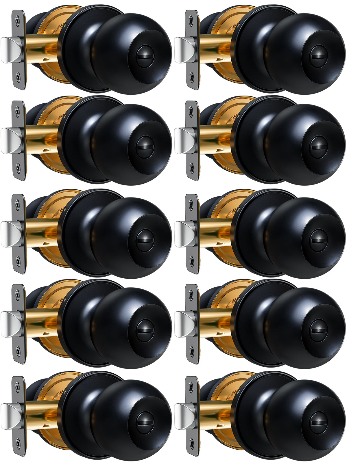 KF01 Privacy Door Knobs Set #Color_Matte Black