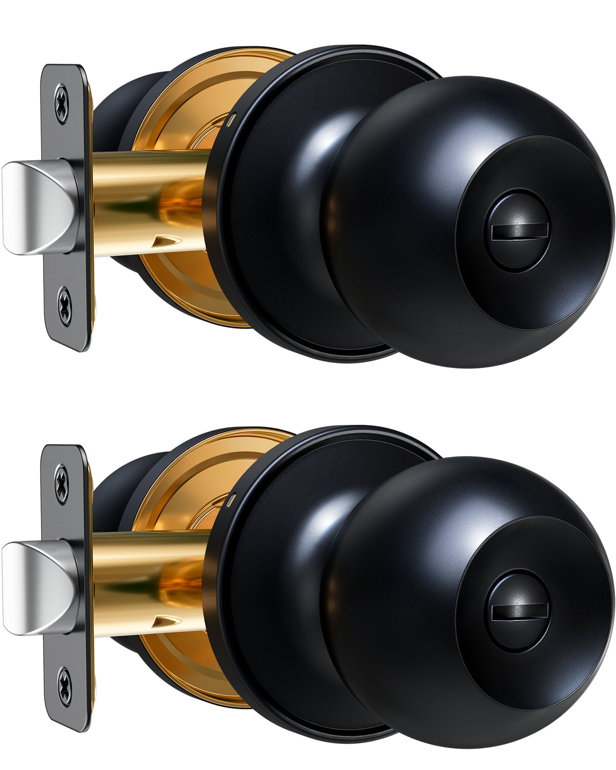 KF01 Privacy Door Knobs Set #Color_Matte Black