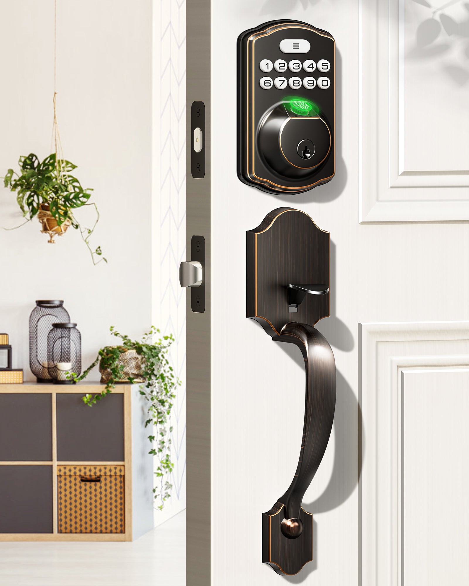 Veise KS02D Fingerprint Door Lock with Handle Set