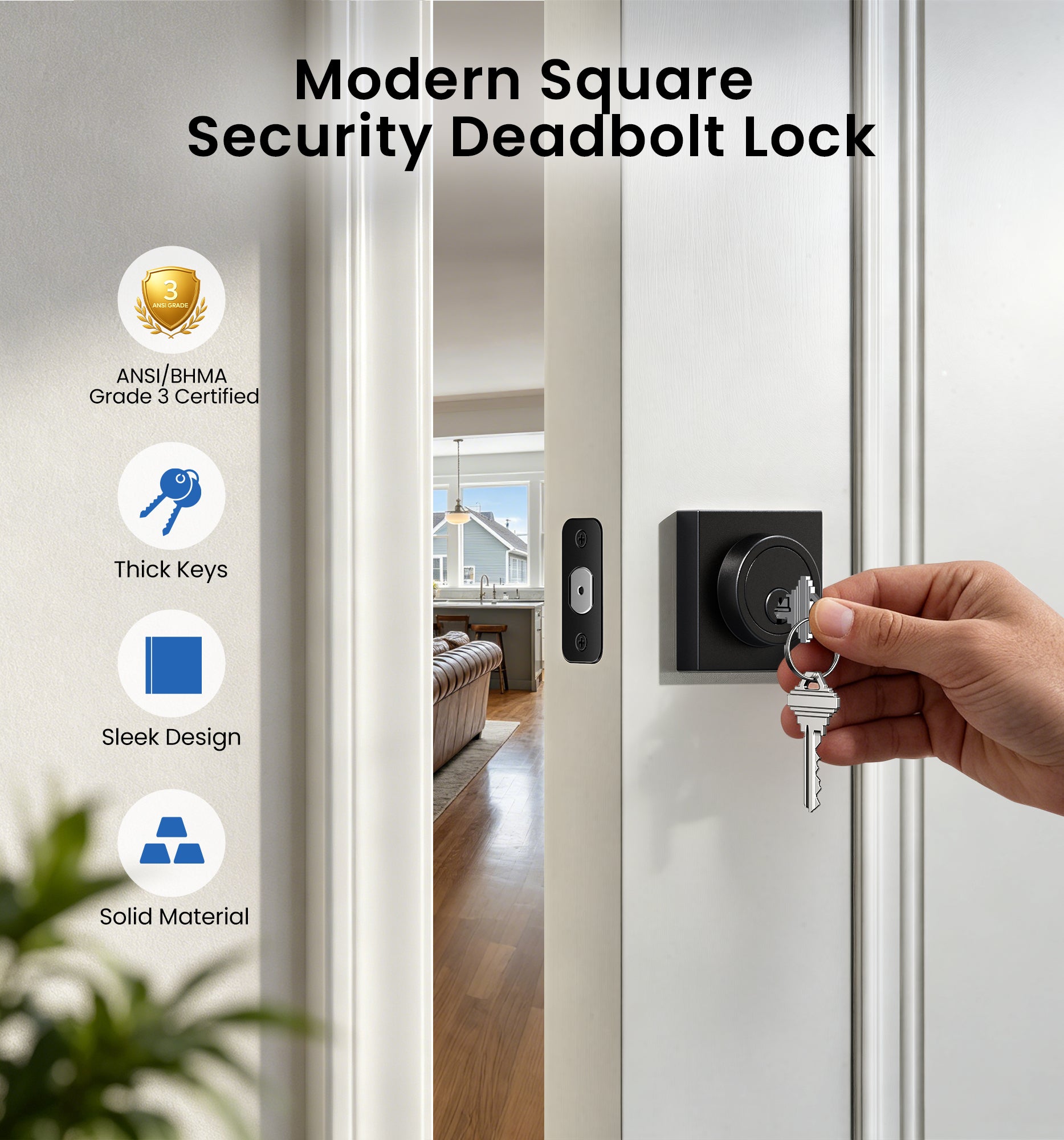Vesie ZY01 Modern Square Deadbolt Lock