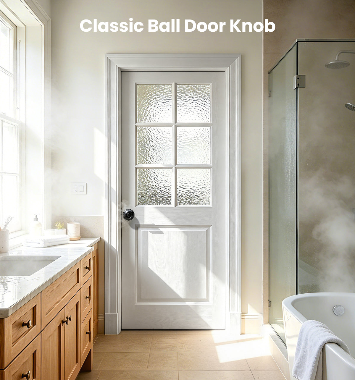 Veise KF06  Privacy Door Knobs Set, Keyless Interior Door Locks for Bedroom & Bathroom