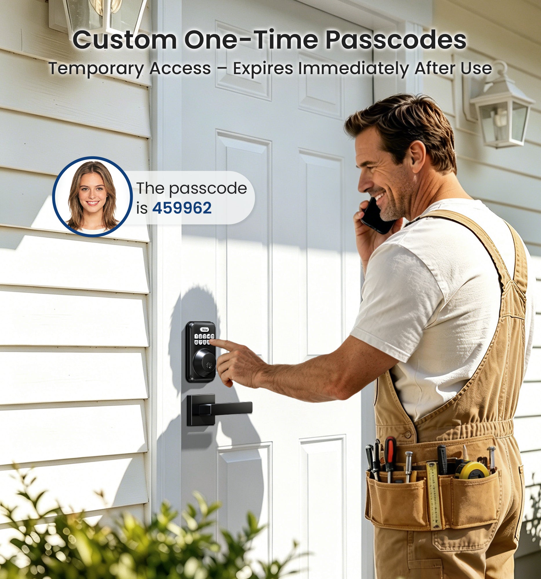 Veise DK01-B Keypad Deadbolt with 2 Lever Handles