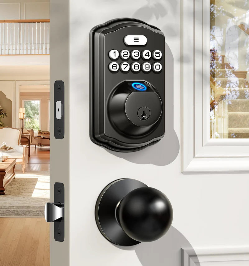 VEISE KS02C Fingerprint Deadbolt Lock with Knobs