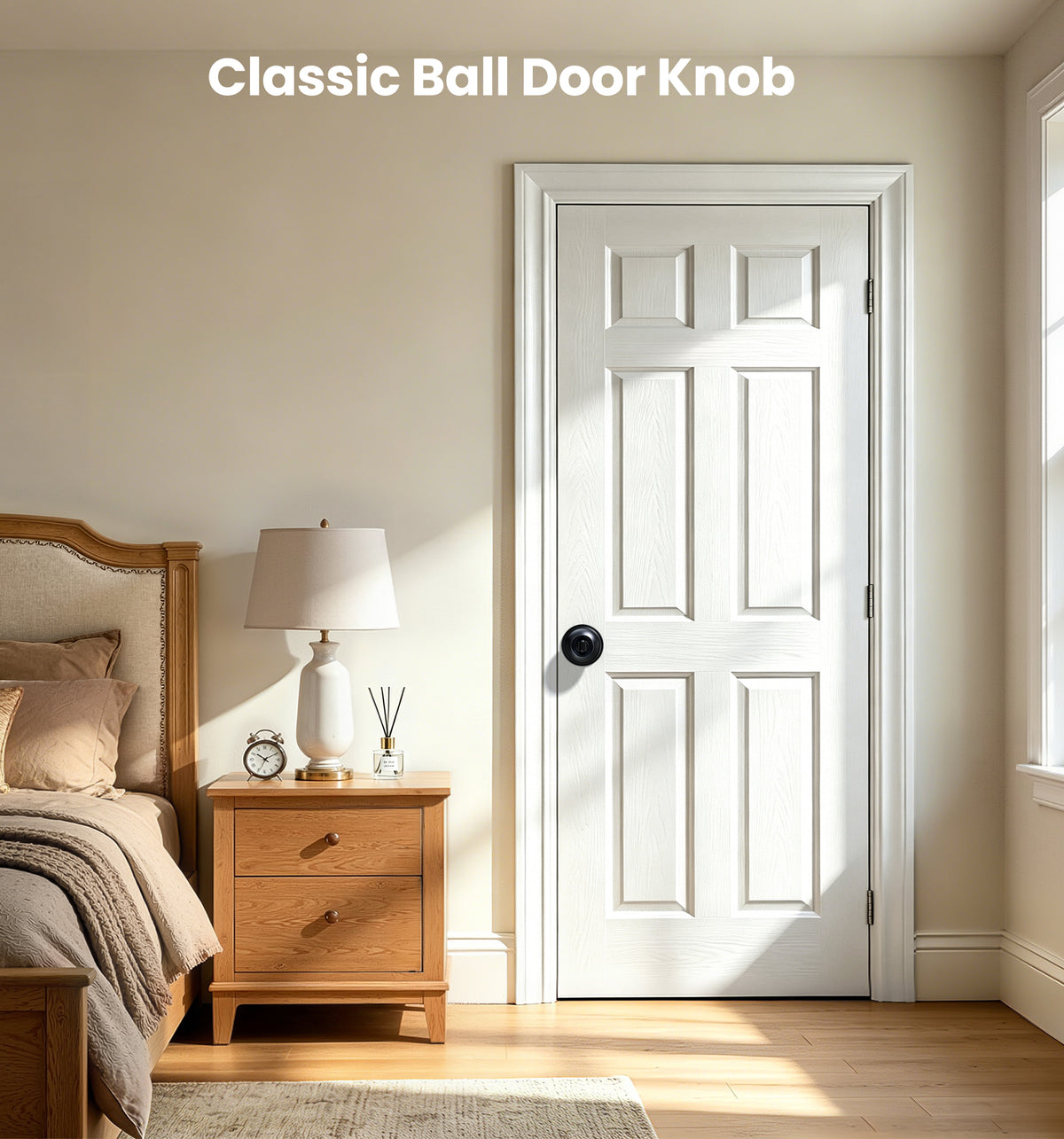 Veise KF06  Privacy Door Knobs Set, Keyless Interior Door Locks for Bedroom & Bathroom
