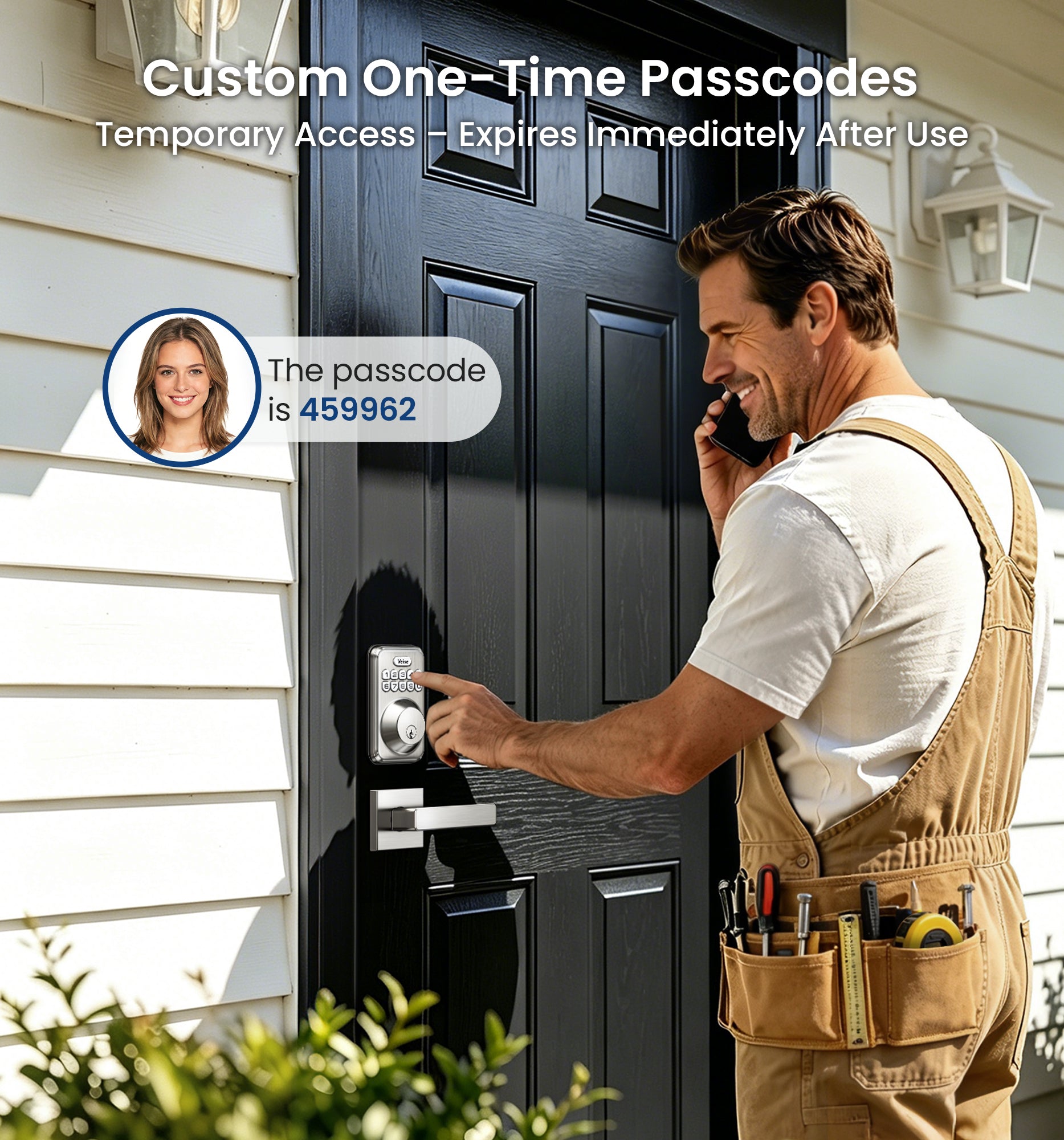 Veise DK01-B Keypad Deadbolt with 2 Lever Handles