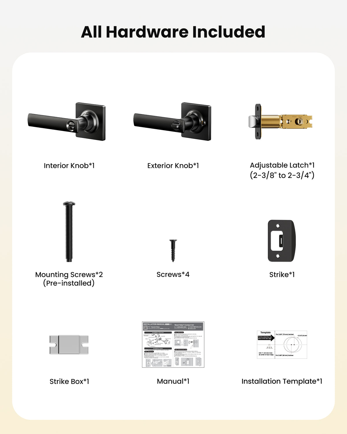 LY-F Square Privacy Door Lever #Color_Satin Nickel