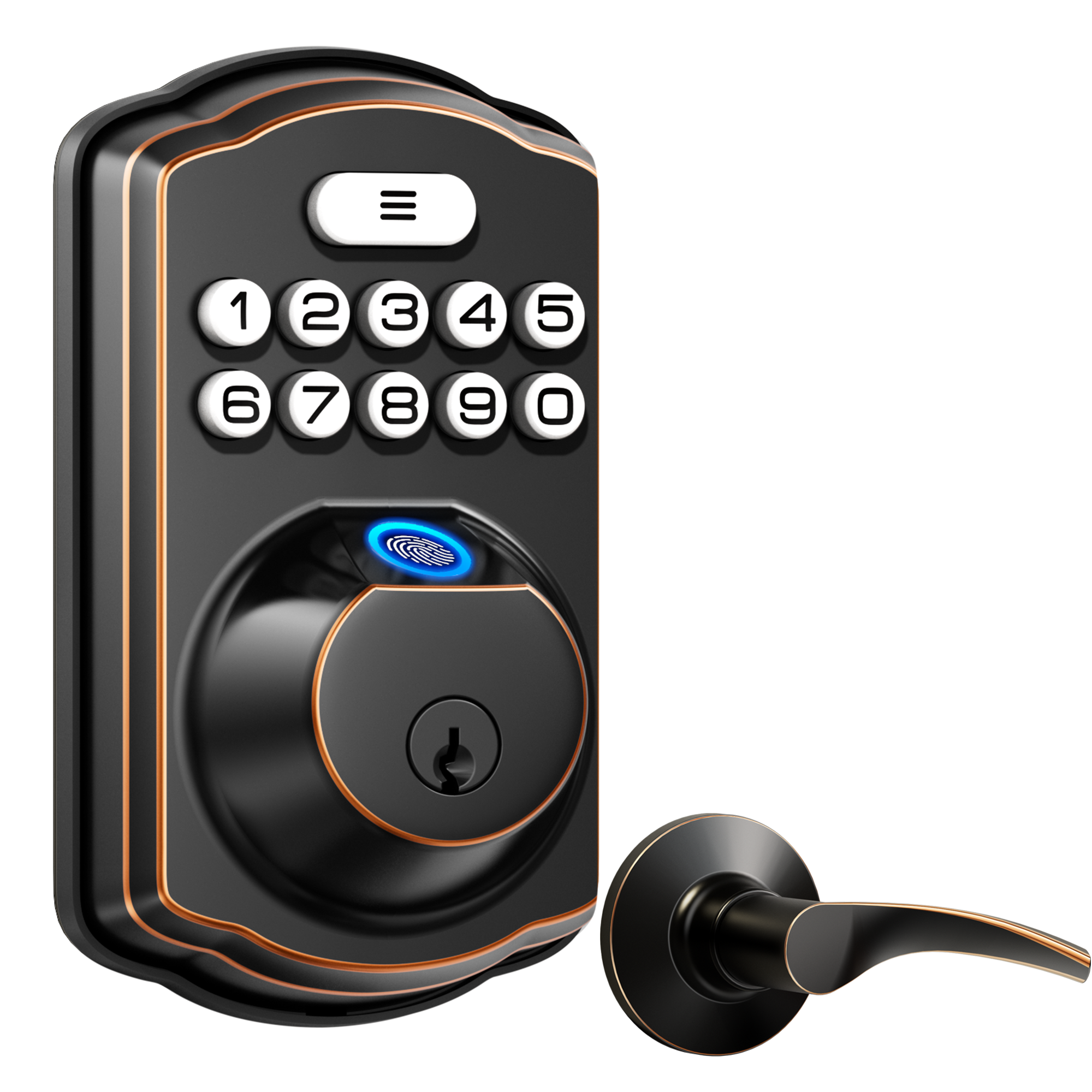 Veise KS02B Fingerprint Deadbolt Lock with Levers