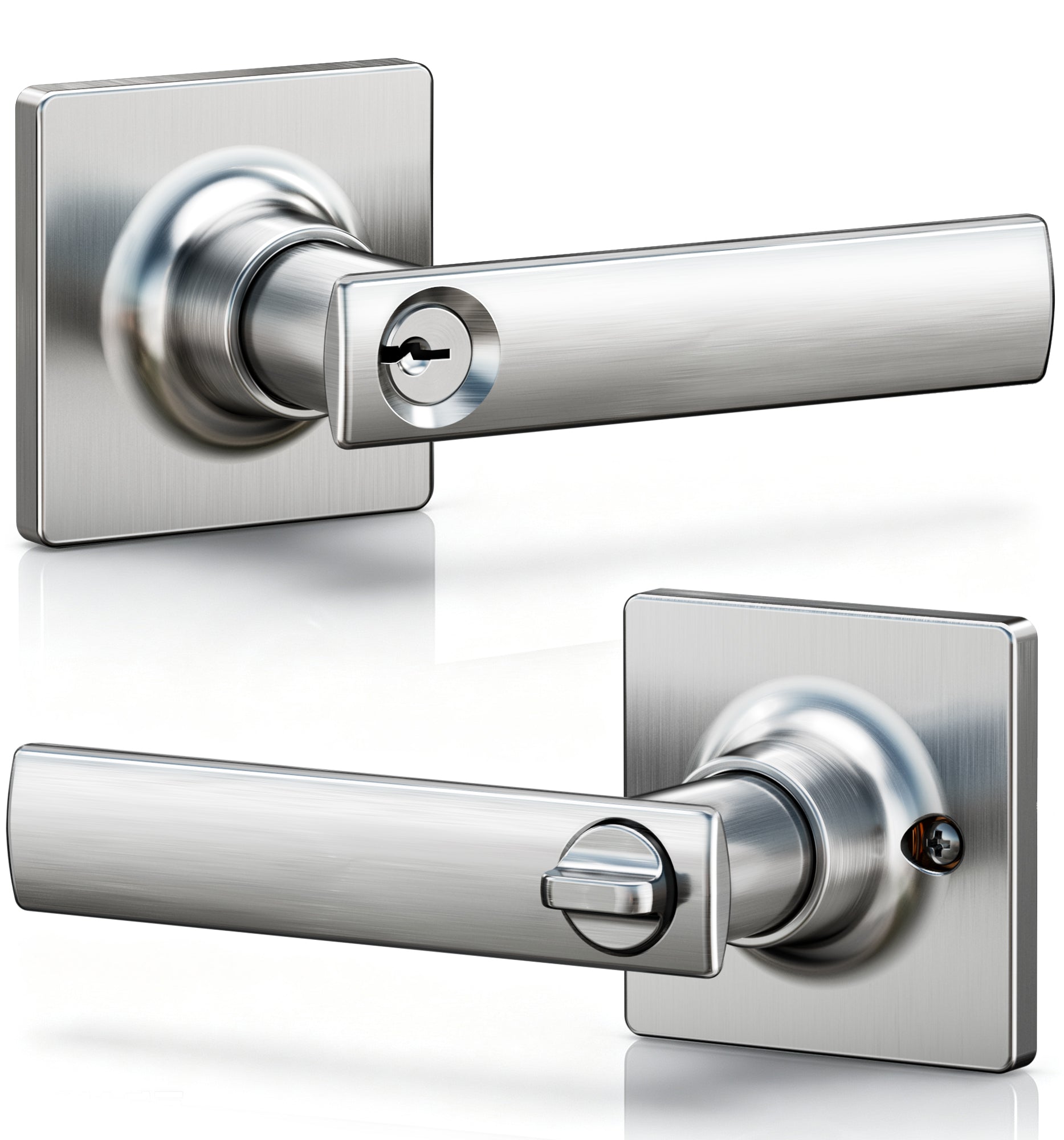 Veise LY01 Square Keyed Entry Door Lever, Door Handle with Lock