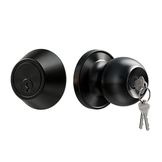 DK01 Door Knob and Deadbolt Lock Set #Color_Matte Black