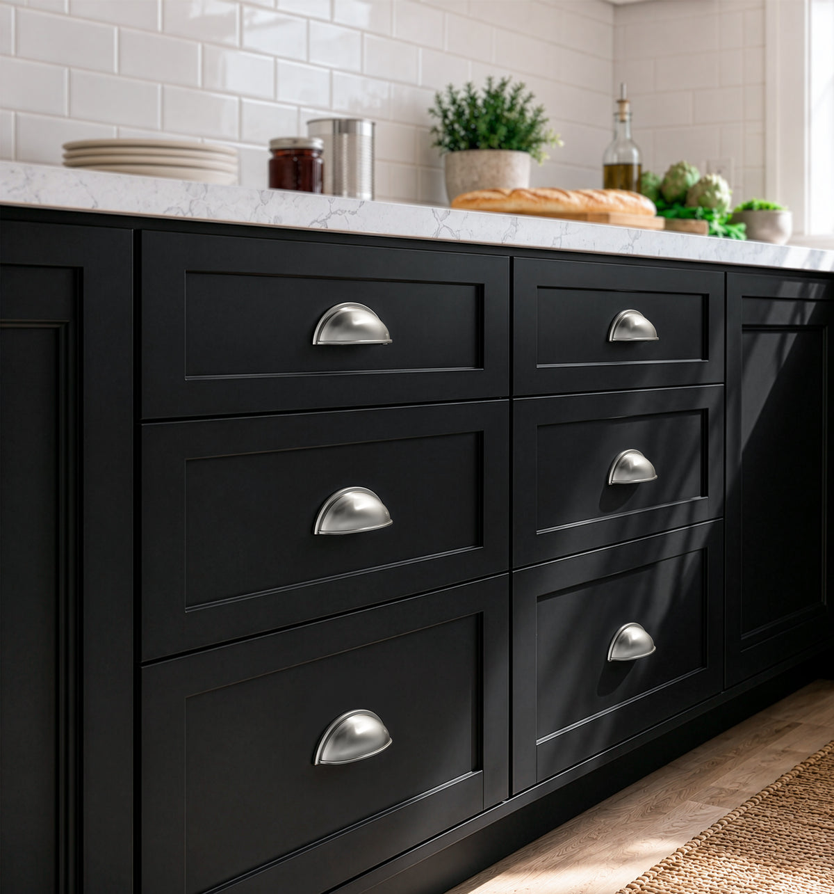 SHL-3IN Drawer Pulls 3 Inch Hole Center #Color_Satin Nickel