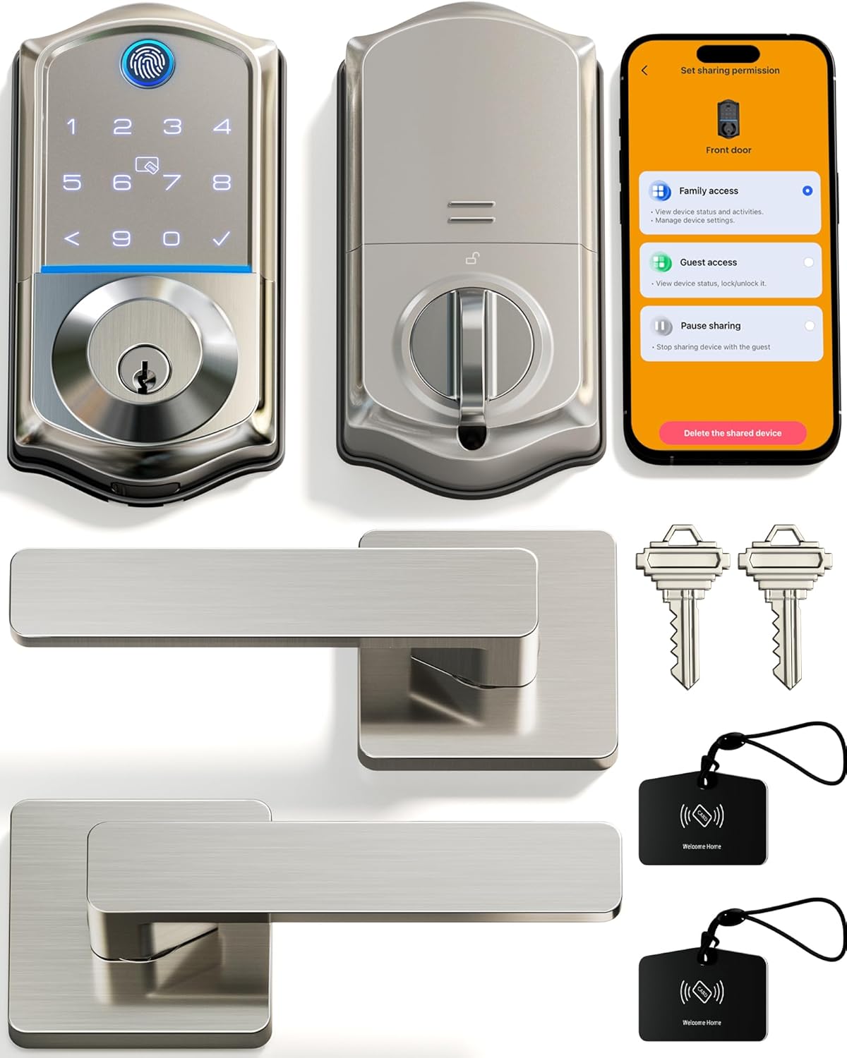 Veise VE017-B Smart Lock with 2 Lever Handles