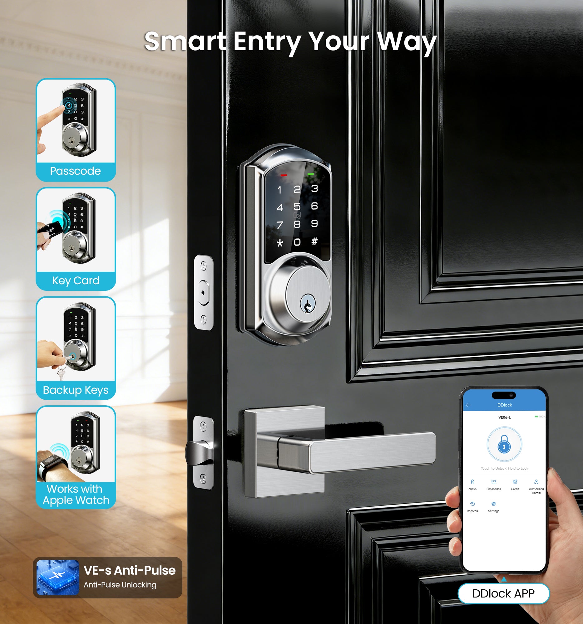 Veise VE06-L Keypad Smart Lock with Levers