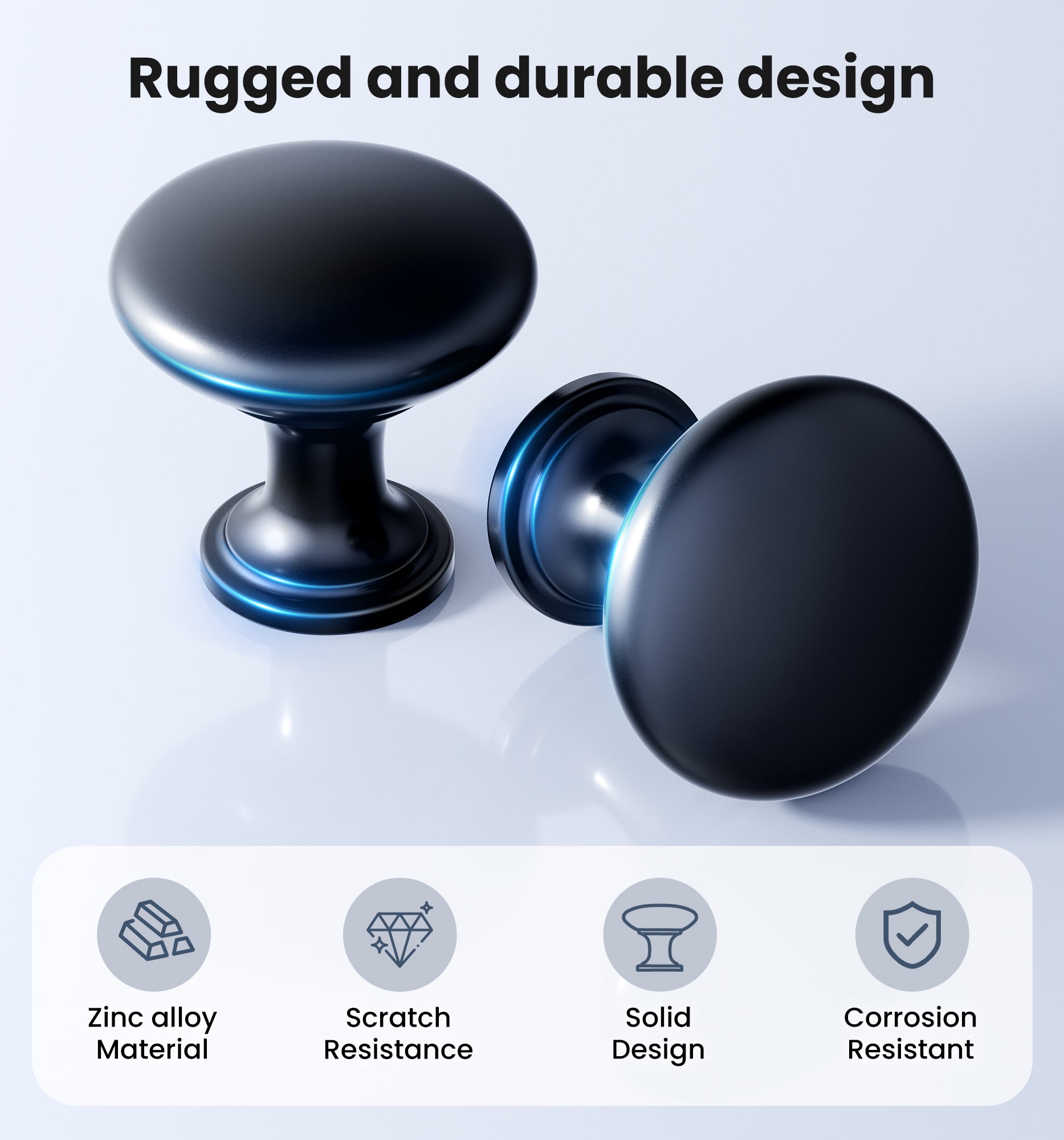 Veise NK-1.25INA Cabinet Knobs, 1-3/16 Single Hole Kitchen Cabinet Handles