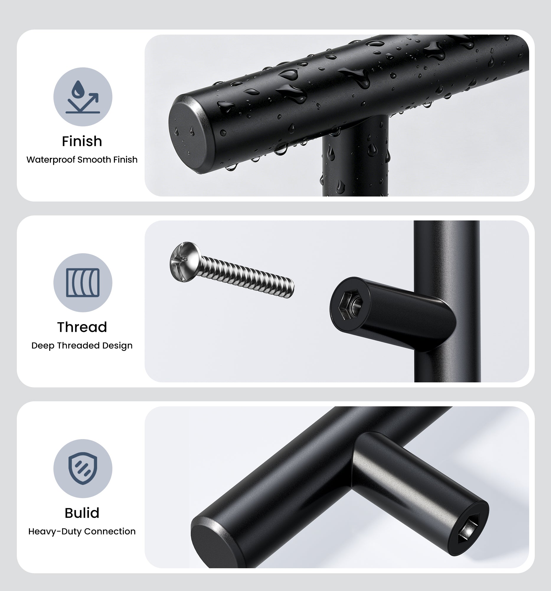Veise DH-3IN Cabinet Handles 3 Inch Hole Center