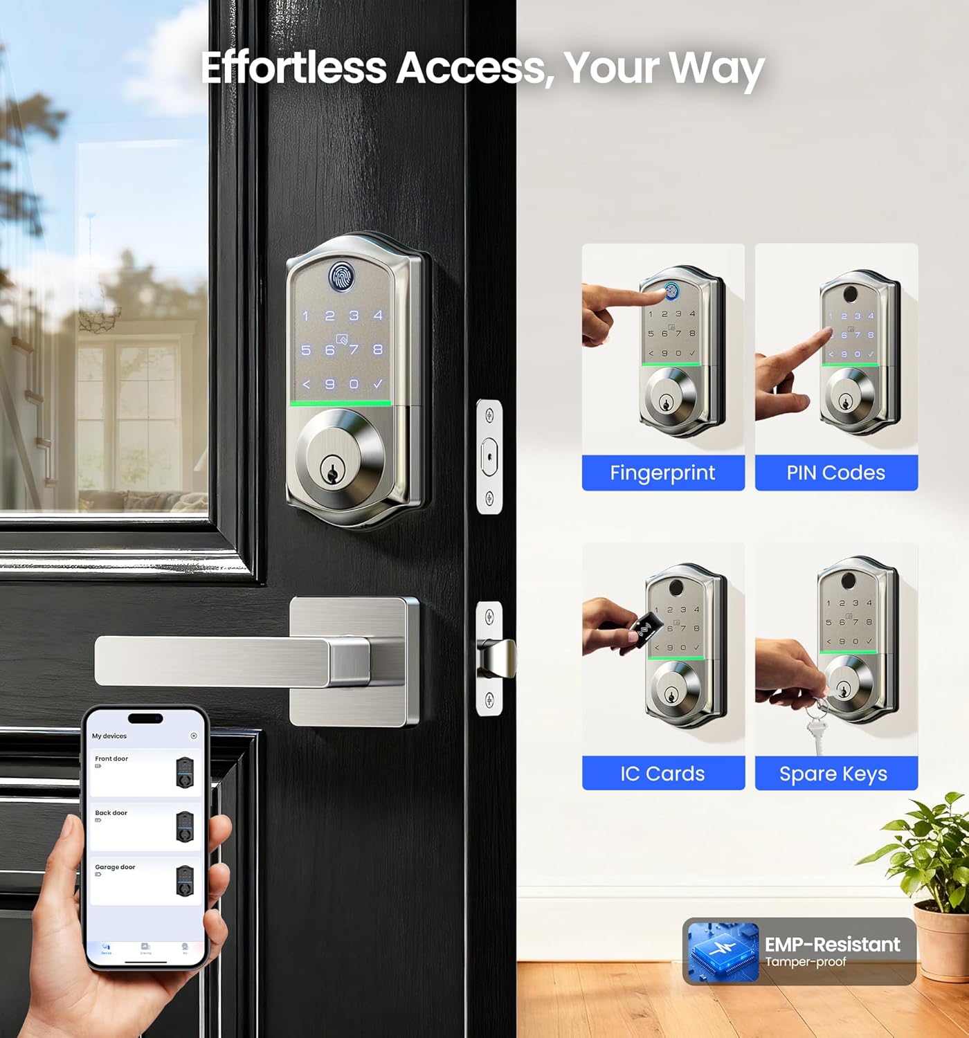 Veise VE017-B Smart Lock with 2 Lever Handles
