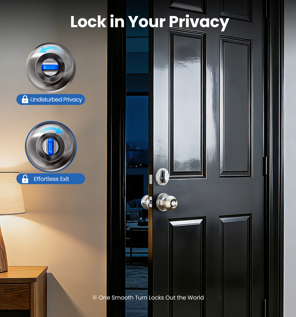 DK01 Door Knob and Deadbolt Lock Set #Color_Satin Nickel