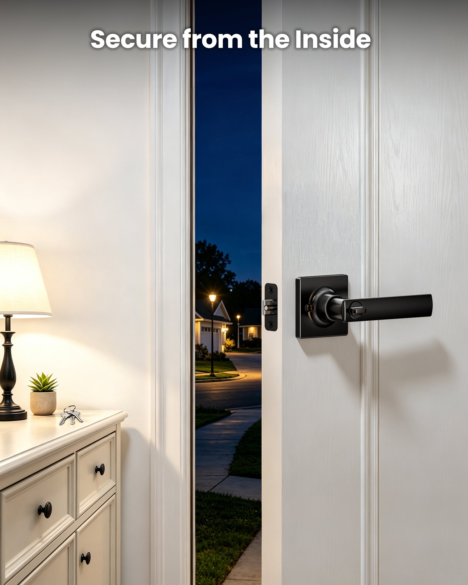 Veise LY01 Square Keyed Entry Door Lever, Door Handle with Lock