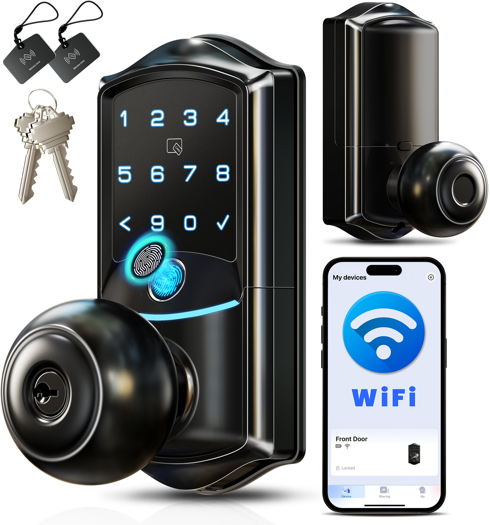 Veise VE028 Built-in Wi-Fi Smart Lock with Knob