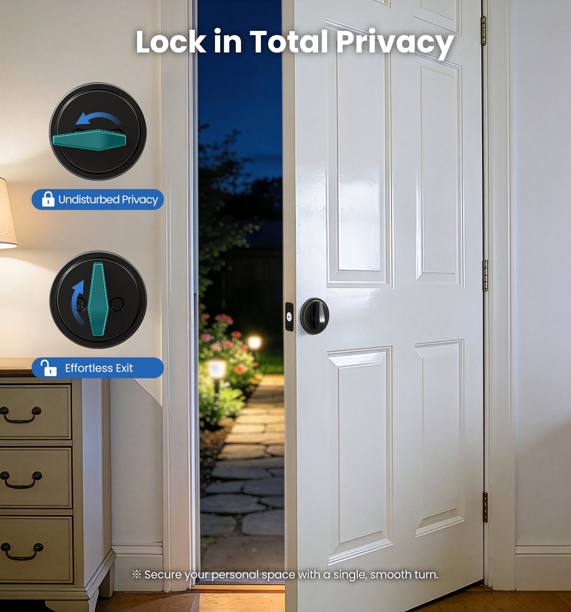 Veise D01 Deadbolt Lock, Single Cylinder Front Door Lock