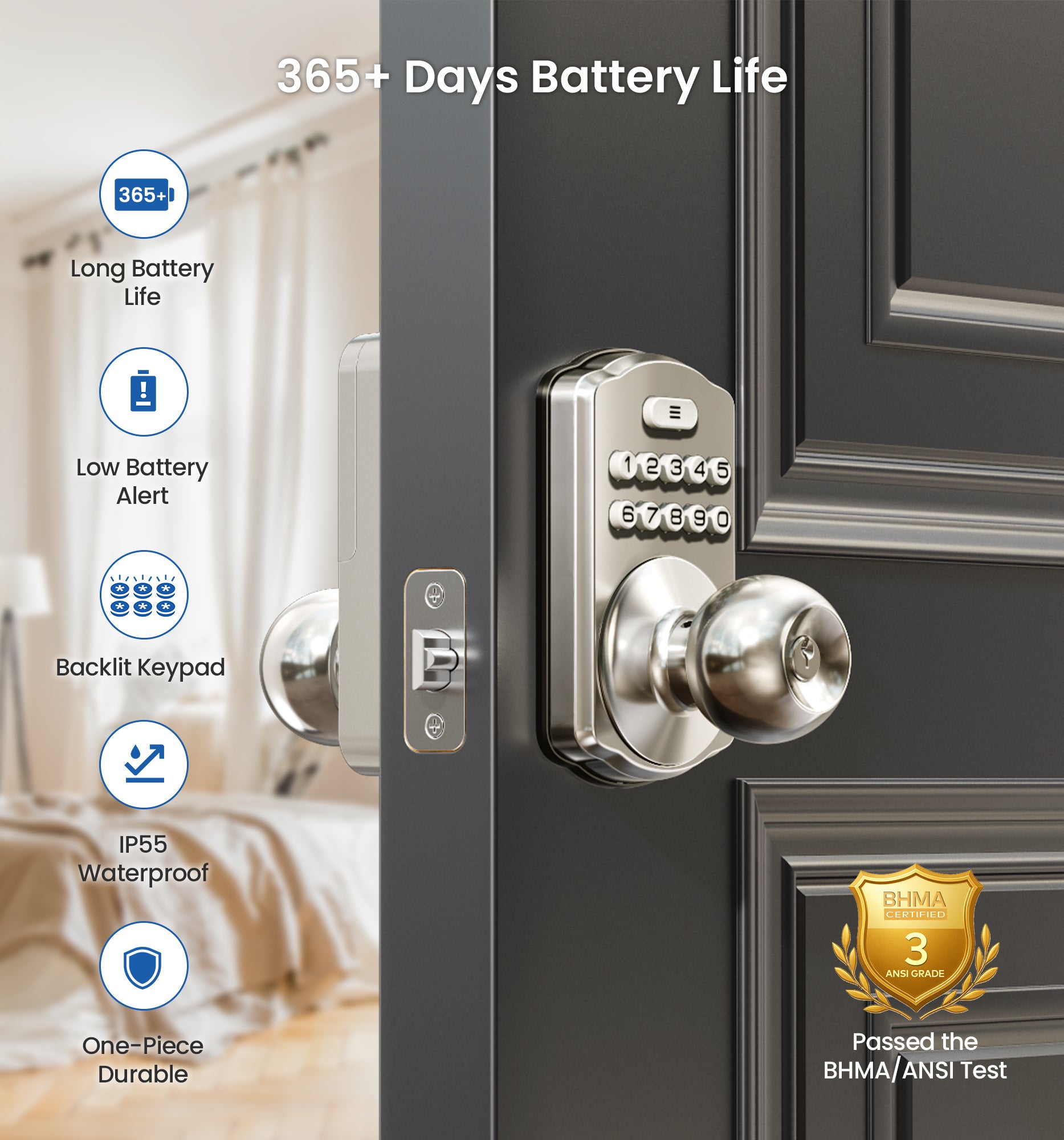 Veise KS03 Keypad Door Knob Lock