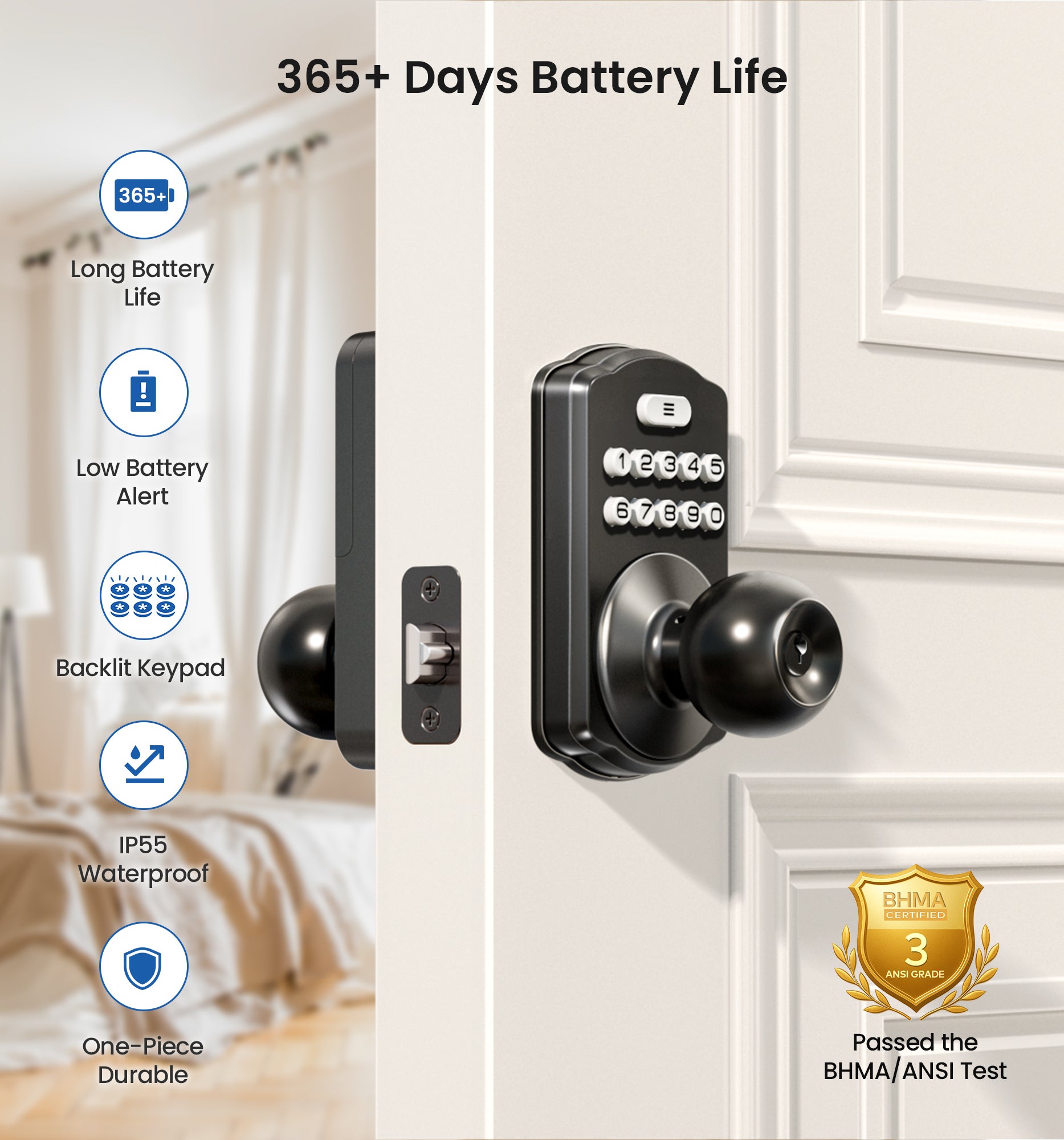 Veise KS03 Keypad Door Knob Lock