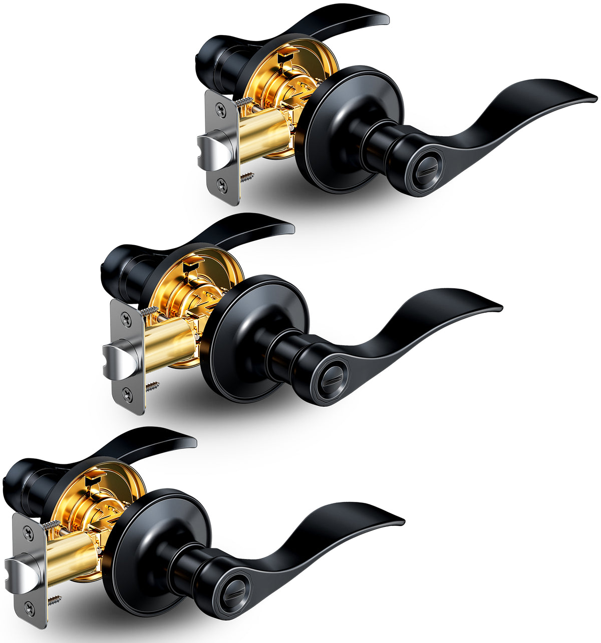 HF01-S Privacy Lever lock #Color_Matte Black