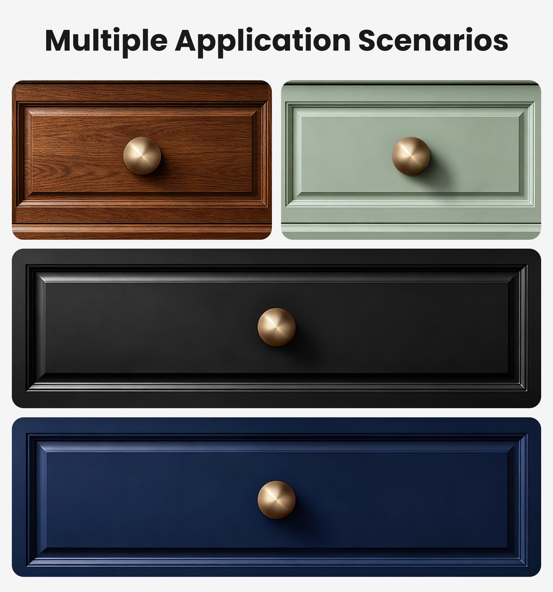 Veise NK-AL02 1-1/16 Inch Round Ball Cabinet Knobs, Solid Aluminum Alloy, Champagne Bronze