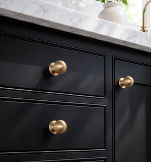Veise NK-AL02 1-1/16 Inch Round Ball Cabinet Knobs, Solid Aluminum Alloy, Champagne Bronze