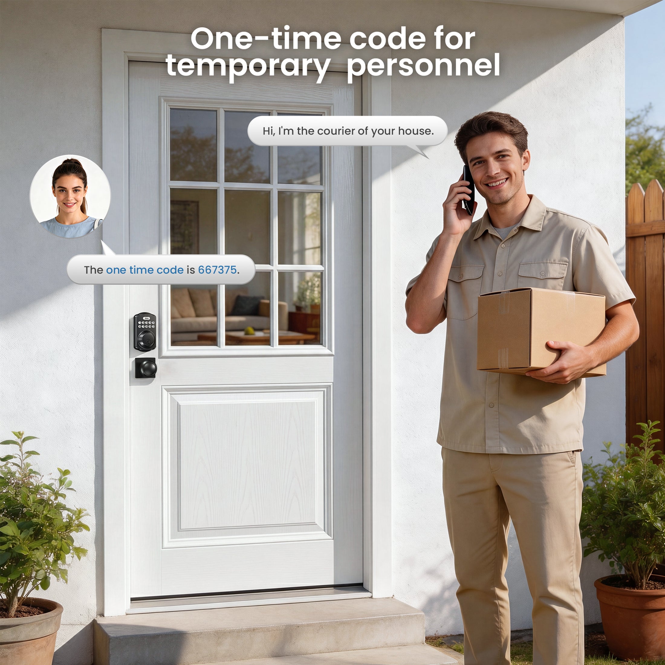 Veise KS01-K Keyless Entry Door Lock with 2 Knobs Set, Electronic Keypad Deadbolt, Easy Installation Digital Smart Door Lock Set, Auto Lock, One-time Codes, Matte Black-W