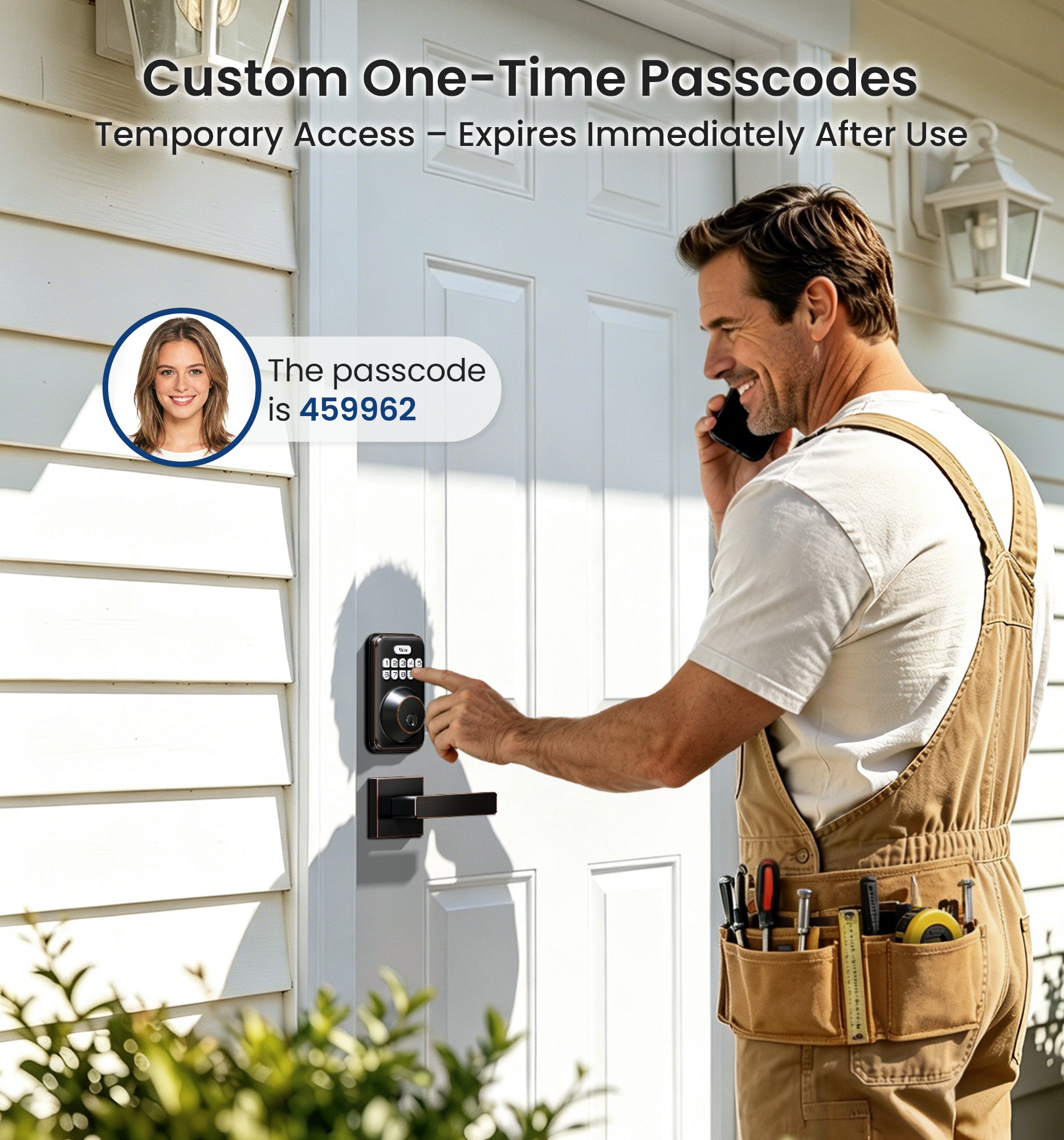 Veise DK01-B Keypad Deadbolt with 2 Lever Handles