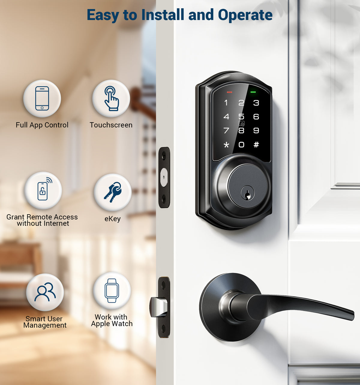 Veise VE06 Keypad Smart Lock #Color_Matte Black