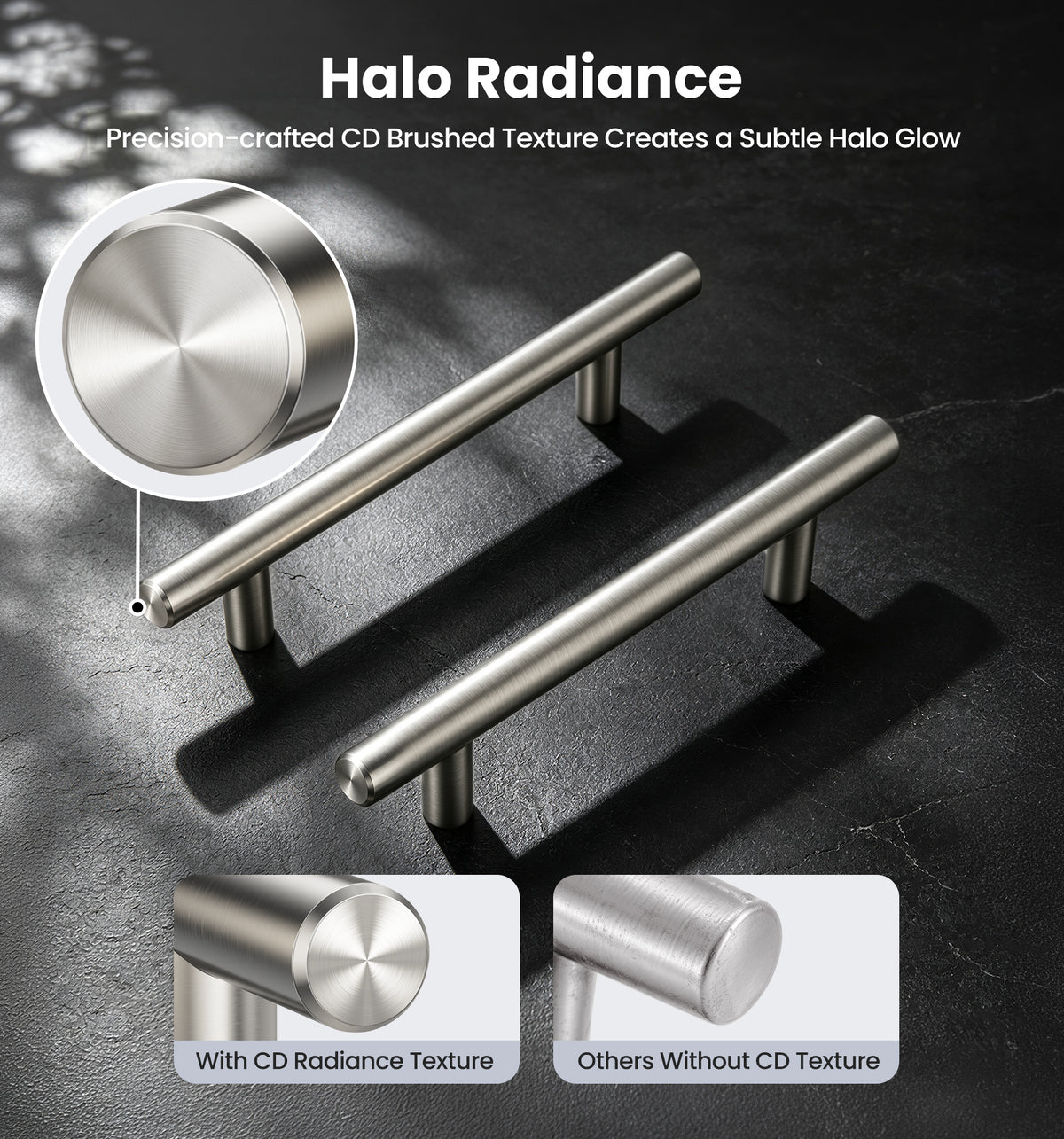 DH-3.75IN Cabinet Handles 3.75 Inch Hole Center #Color_Brushed Nickel