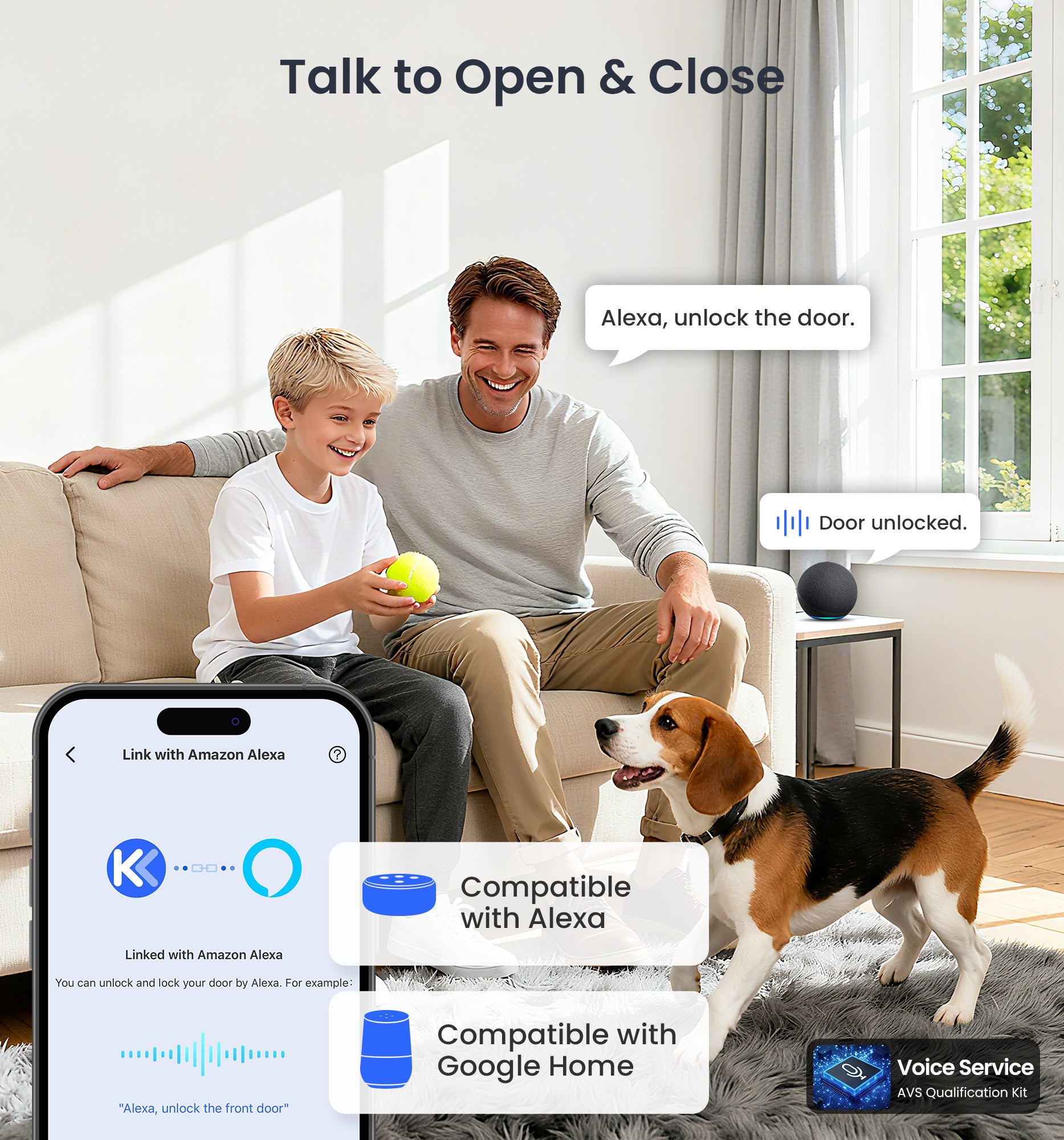 Veise VE027-K Built-in Wi-Fi Fingerprint Smart Lock with 2 Knobs