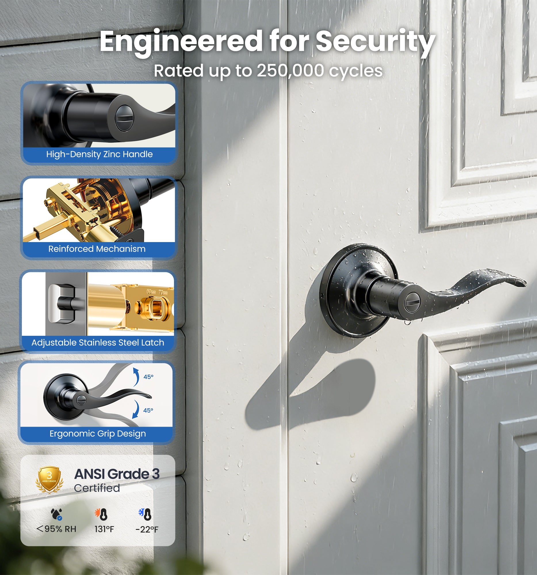 Veise HF01-C Door Handle Privacy Door Levers