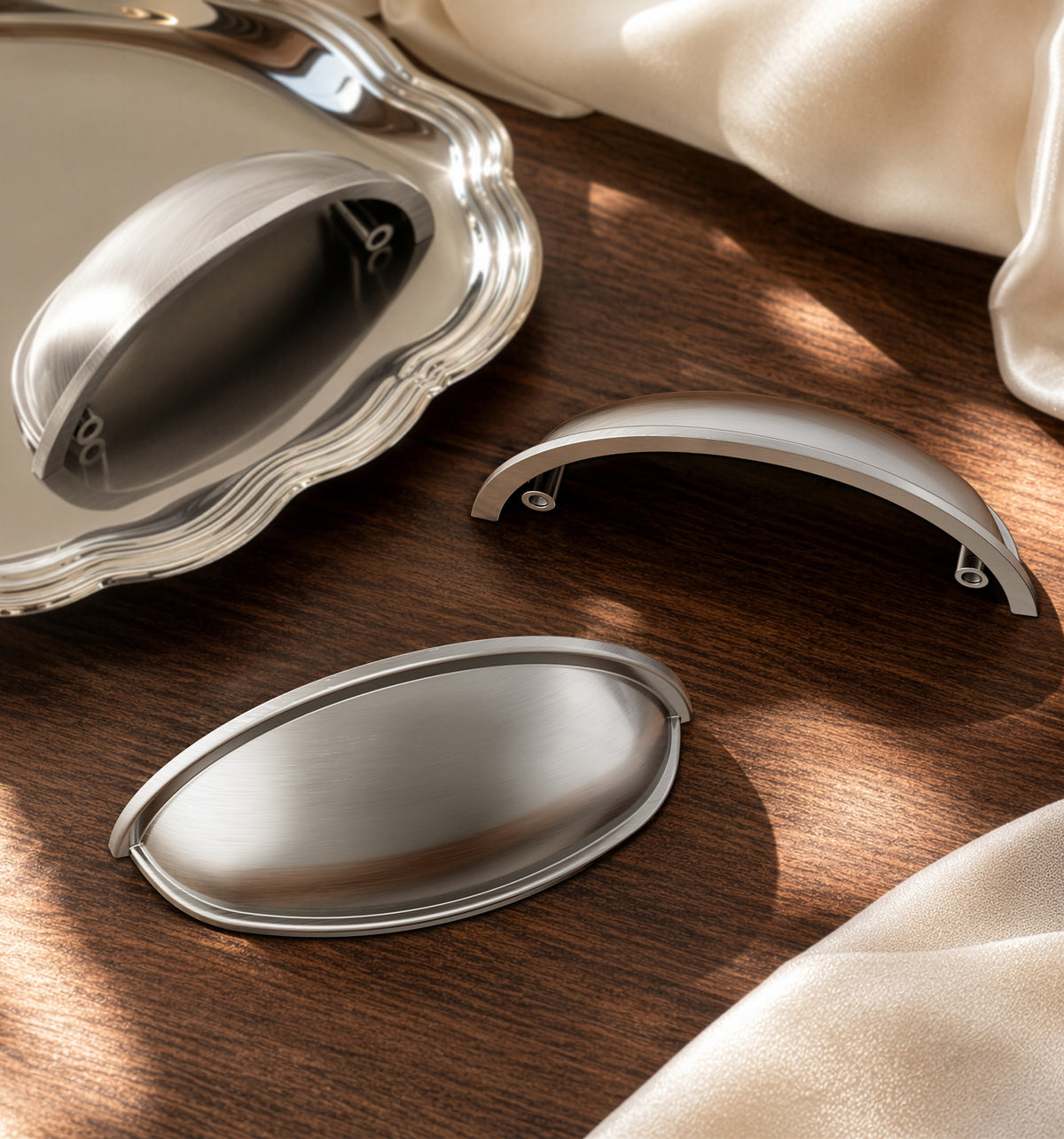 SHL-3IN Drawer Pulls 3 Inch Hole Center #Color_Satin Nickel